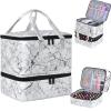 FCQQYWZ Nail Polish Organizer Case - Holds 42+ Bottles (15ml/0.5 fl.oz) and 1 Nail Lamp, Upgraded Double-layer Nail Polish Carrying Case Nail Polish Storage Bag with Handles (White) view 1