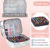 FCQQYWZ Nail Polish Organizer Case - Holds 42+ Bottles (15ml/0.5 fl.oz) and 1 Nail Lamp, Upgraded Double-layer Nail Polish Carrying Case Nail Polish Storage Bag with Handles (White) view 3