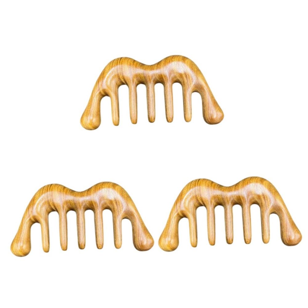 FOMIYES 3pcs Wide Tooth Scalp Care Comb Gua Sha Massage Tool Head Massager Comb Static