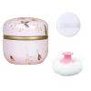 Qopoto Body Powder Puff and Container for Dusting Powder, Women Powder Puff and Powder Case for Bath and Travel (Romantic Flowers) view 1