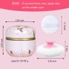 Qopoto Body Powder Puff and Container for Dusting Powder, Women Powder Puff and Powder Case for Bath and Travel (Romantic Flowers) view 2
