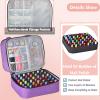 FCQQYWZ Nail Polish Organizer Case - Holds 42+ Bottles (15ml/0.5 fl.oz) and 1 Nail Lamp, Upgraded Double-layer Nail Polish Carrying Case Nail Polish Storage Bag with Handles (Purple) view 3