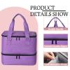 FCQQYWZ Nail Polish Organizer Case - Holds 42+ Bottles (15ml/0.5 fl.oz) and 1 Nail Lamp, Upgraded Double-layer Nail Polish Carrying Case Nail Polish Storage Bag with Handles (Purple) view 4