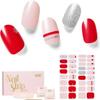 NAILOG Valentines Semi Cured Gel Nail Strips 34 pcs, Buy 2 Get 1 UV Lamp, Salon-Quality Gel Nail Stickers, Valentines Day Gel Nail Wraps with Soft Gel Finish | Love Note view 1