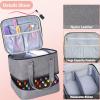FCQQYWZ Nail Polish Organizer Case - Holds 42+ Bottles (15ml/0.5 fl.oz) and 1 Nail Lamp, Upgraded Double-layer Nail Polish Carrying Case Nail Polish Storage Bag with Handles (Grey) view 2