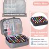 FCQQYWZ Nail Polish Organizer Case - Holds 42+ Bottles (15ml/0.5 fl.oz) and 1 Nail Lamp, Upgraded Double-layer Nail Polish Carrying Case Nail Polish Storage Bag with Handles (Grey) view 3