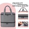 FCQQYWZ Nail Polish Organizer Case - Holds 42+ Bottles (15ml/0.5 fl.oz) and 1 Nail Lamp, Upgraded Double-layer Nail Polish Carrying Case Nail Polish Storage Bag with Handles (Grey) view 4