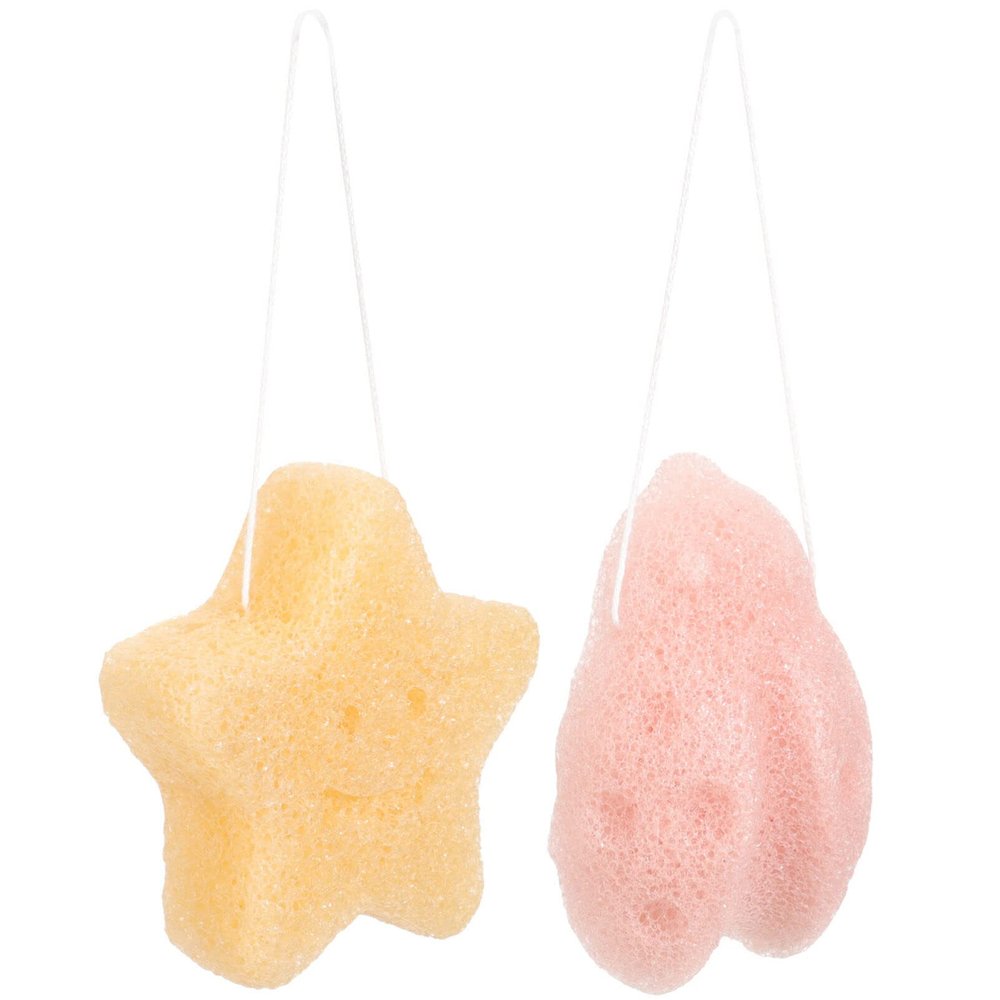 Alipis 2pcs Portable Face Cleaning Sponges Face Scrubber for Makeup Removal and Daily Cleansing Soft Mesh Structure for Gentle Facial Care for Travel and Home Use