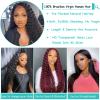 20Inch Deep Wave Lace Front Wigs Human Hair-13x4 HD Transparent Deep Wave Frontal Wigs Human Hair Glueless Curly Wigs for Women 200% Density Curly Lace Front Human Hair Pre Plucked with Baby Hair view 3