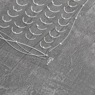 3Sheets 5D Nail Art Sticker Nails Art Decals Supplies French White Pearls Line Silver Self-Adhesive Chain Manicure Stickers Tip for Salon DIY Acrylic Nails Design (Line)