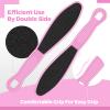 100 Pcs Pedicure Foot File Double Sided Callus Remover Sandpaper Foot Heel Rasp Tool for Dead Skin Foot Sander Foot Scraper Scrubber with Plastic Handle for Feet Spa (Pink) view 3