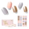 NAILOG Semi Cured Gel Nail Strips 34 pcs, Buy 2 Get 1 UV Lamp, Salon-Quality Gel Nail Stickers, Semicured Nail Wraps with Soft Gel Finish | Summer Soiree view 1