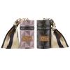 Adorila 2 Pack Lipstick Organizer, Leather Lip Gloss Bag with Keychain, Portable Mini Lipstick Case for Purse (Brown, Pink) view 1