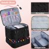 FCQQYWZ Nail Polish Organizer Case - Holds 42+ Bottles (15ml/0.5 fl.oz) and 1 Nail Lamp, Upgraded Double-layer Nail Polish Carrying Case Nail Polish Storage Bag with Handles (Black) view 2