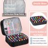 FCQQYWZ Nail Polish Organizer Case - Holds 42+ Bottles (15ml/0.5 fl.oz) and 1 Nail Lamp, Upgraded Double-layer Nail Polish Carrying Case Nail Polish Storage Bag with Handles (Black) view 3