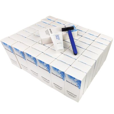 Shave Kit in Bulk, Smooth Shave Disposable Razor and Cream(12g), Individually Wrapped Toiletries Amenities for Hotel, Airbnb, Homeless, Shelter, Camping and Travel (50 Pack)