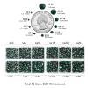 Beadsland 8300PCS Flatback Rhinestones, Green Rhinestone Round Crystal Rhinestones for Crafts, Mixed 10 Sizes with Wax Pencil and Tweezer Kit, SS3-SS30, Emerald view 4