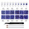 Beadsland 8300PCS Flatback Rhinestones, Royal Blue Rhinestone Round Crystal Rhinestones for Crafts, Mixed 10 Sizes with Wax Pencil and Tweezer Kit, SS3-SS30, Sapphire view 3