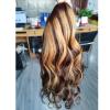 12inch Ombre Highlight U Part Wig Human Hair Body Wave for Women 4/27 Balayage Brown Blonde 180% 1X4 U Open Full Head Upart Natural Hair Half Wig Clips In Scalp Protective Beginner Friendly view 2