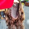 12inch Ombre Highlight U Part Wig Human Hair Body Wave for Women 4/27 Balayage Brown Blonde 180% 1X4 U Open Full Head Upart Natural Hair Half Wig Clips In Scalp Protective Beginner Friendly view 4