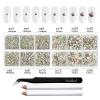 Beadsland 8300PCS Flatback Rhinestones, AB Crystal Rhinestone Round Crystal Rhinestones for Crafts, Mixed 10 Sizes with Wax Pencil and Tweezer Kit, SS3-SS30, Crystal AB view 3