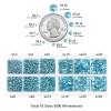 Beadsland 8300PCS Flatback Rhinestones, Blue Rhinestone Round Crystal Rhinestones for Crafts, Mixed 10 Sizes with Wax Pencil and Tweezer Kit, SS3-SS30, Aquamarine view 4