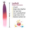 2 Pack Pink Ponytail Extension with Elastic Tie Straight Sleek Wrap Around Braid Ponytail Red Gradient 26 Inch (Purple/Red/Pink#) view 2