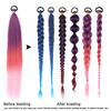 2 Pack Pink Ponytail Extension with Elastic Tie Straight Sleek Wrap Around Braid Ponytail Red Gradient 26 Inch (Purple/Red/Pink#) view 4