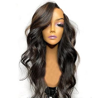 12inch Ombre Balayage Highlight U Part Wig Human Hair Loose Wave 3x1 inch Leave out Body Wave Upart Wigs Glueless U Shape Half Wigs Human Hair for Women Brazilian Virgin Hair Brown150%