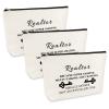 3 Pcs Realtor Gifts for Women Makeup Bag Real Estate Agent Realtor Closing Gifts Cosmetic Bag Thank You Gift for Realtors Real Estate Agent Appreciation Present Christmas Birthday Gift for Realtors view 1