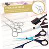 Healeved Men's Eyebrow Trimmer Scissors Stainless Steel Round Tip Nose Hair Grooming Scissors Set view 3