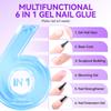 2 pc 6 in 1 Gel Glue and Short Coffin Nail Tips 240pcs view 3