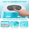 COSTWAY Foot Spa Bath Massager, with Heat, Bubbles & Vibration Mode, 12 Rollers & Pedicure Stone, Mini Acupressure Massage Points, Digital Temperature Control (Lake Blue) view 2
