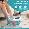 COSTWAY Foot Spa Bath Massager, with Heat, Bubbles & Vibration Mode, 12 Rollers & Pedicure Stone, Mini Acupressure Massage Points, Digital Temperature Control (Lake Blue) view 3