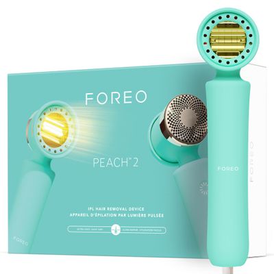 FOREO Peach 2 IPL Hair Removal Device  Quick & Gentle Hair Reduction  for Full Body & Face  Skin Cooling System  Silicone Shield  Customizable