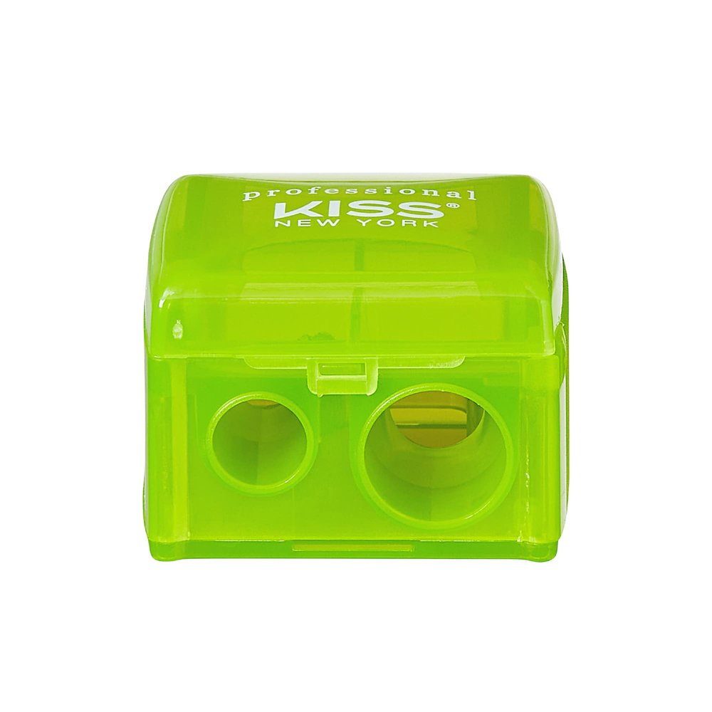 KISS NEW YORK Professional Duo Pencil Sharpener, Convenient, Essential Tool for Eye liner, Lip liner, Sharpens, Easy To Clean, Compact (Sharpener)