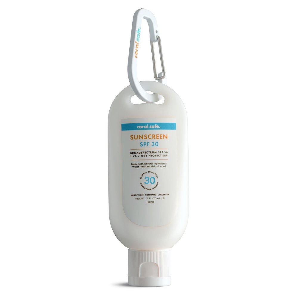 Reef Safe Sunscreen SPF 30 Mineral Travel Face Lotion, Hawaii & Mexico Approved, Biodegradable, Zinc, Oxybenzone & Octinoxate Free, Water Resistant, Made in USA with Natural Ingredients by Coral Safe