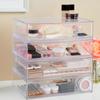 STORi STAX Plastic Stackable Organizer Drawers (Set of 2) Clear | 12.5" Wide | Set Includes One Open Drawer & One Divided Drawer | Organize Office Desk Accessories & Sort Paper | Made in USA view 2