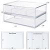 STORi STAX Plastic Stackable Organizer Drawers (Set of 2) Clear | 12.5" Wide | Set Includes One Open Drawer & One Divided Drawer | Organize Office Desk Accessories & Sort Paper | Made in USA view 3
