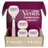 Gillette Venus Comfortglide plus Olay Sugarberry Women's Razor with Rose Gold Metal Handle + 4 Blade Refills, Holiday Gifts for Women view 1