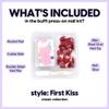 BUFFI Press-On Nails First Kiss - Short Round Oval Nail Tips in Red Crescent Half-Moon Design - Classic Y2K-Inspired Fake Nails with Glue - 28Pcs False Nails Kit with Nail File, Prep Pad & Stick view 3
