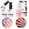 Makartt 2pcs No Wipe Gel Top Coat and Base Coat Kit, Soak off UV LED Gel Base and Top Coat Bundle Super Strong Nail Glue for Press On Nails with Brush view 1