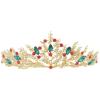 QIYUDS Jeweled Queen Crown,Rhinestone Wedding Crowns and Tiaras for Women, Costume Party Hair Accessories with Gemstones view 1