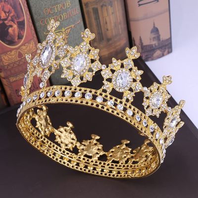 QIYUDS Jeweled Queen Crown for Women Princess Crown Birthday Tiara Headbands for Wedding Prom Bridal Party Halloween (Color : White, Size : 13cm*8.3cm)