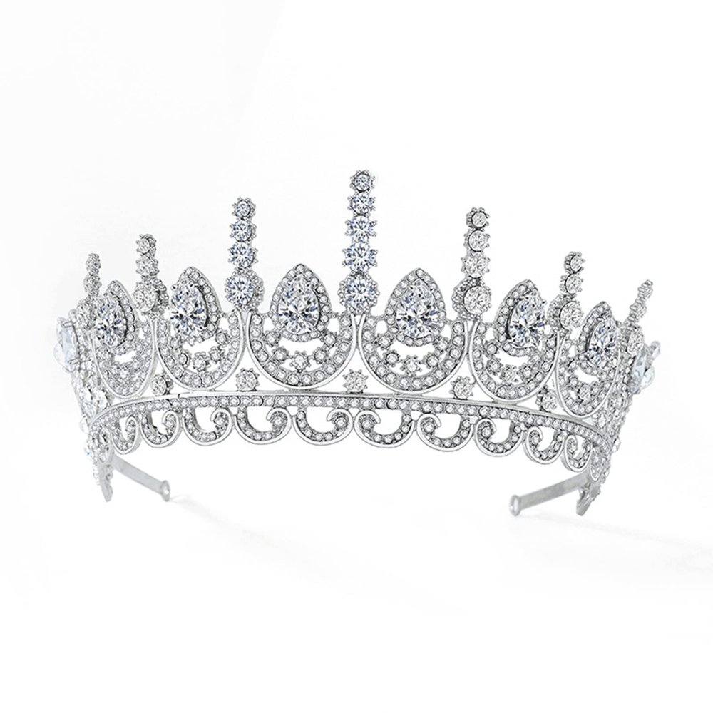 QIYUDS Crystal Crowns,Vintage Crown Tiaras,Girls Adult Bridal Hair Accessories Gifts for Birthday Wedding Prom,Bridal Party
