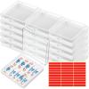 Landhoow 15 Pcs Press On Nail Boxes Nail Display Case with 30 Adhesive Tape, Artificial Press On Nail Container, Acrylic Storage Organizer(White) view 1
