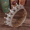 QIYUDS Crown Tiara Bridal Hair Accessories Rhinestone Crystal Round Crown Hair Jewelry for Women Queen Party Crown Tiaras view 3