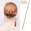 2 Pcs Vintage Hairpin Hair Clips Chinese Flower Tassel Headpieces For Women Girls, Ponytail Updo Bun For Thin Thick Hair view 3