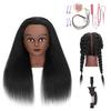 16 Inch 100% Real Hair Mannequin Head Training Head Manikin Cosmetology Doll Head for Hairdresser Practice Braiding Hair Styling with Clamp stand (16 -Inch) view 1