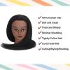 16 Inch 100% Real Hair Mannequin Head Training Head Manikin Cosmetology Doll Head for Hairdresser Practice Braiding Hair Styling with Clamp stand (16 -Inch) view 2